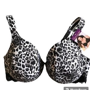 Cacique 42D Animal Print Bra in Black & White - NWT